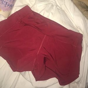 Red Lululemon shorts